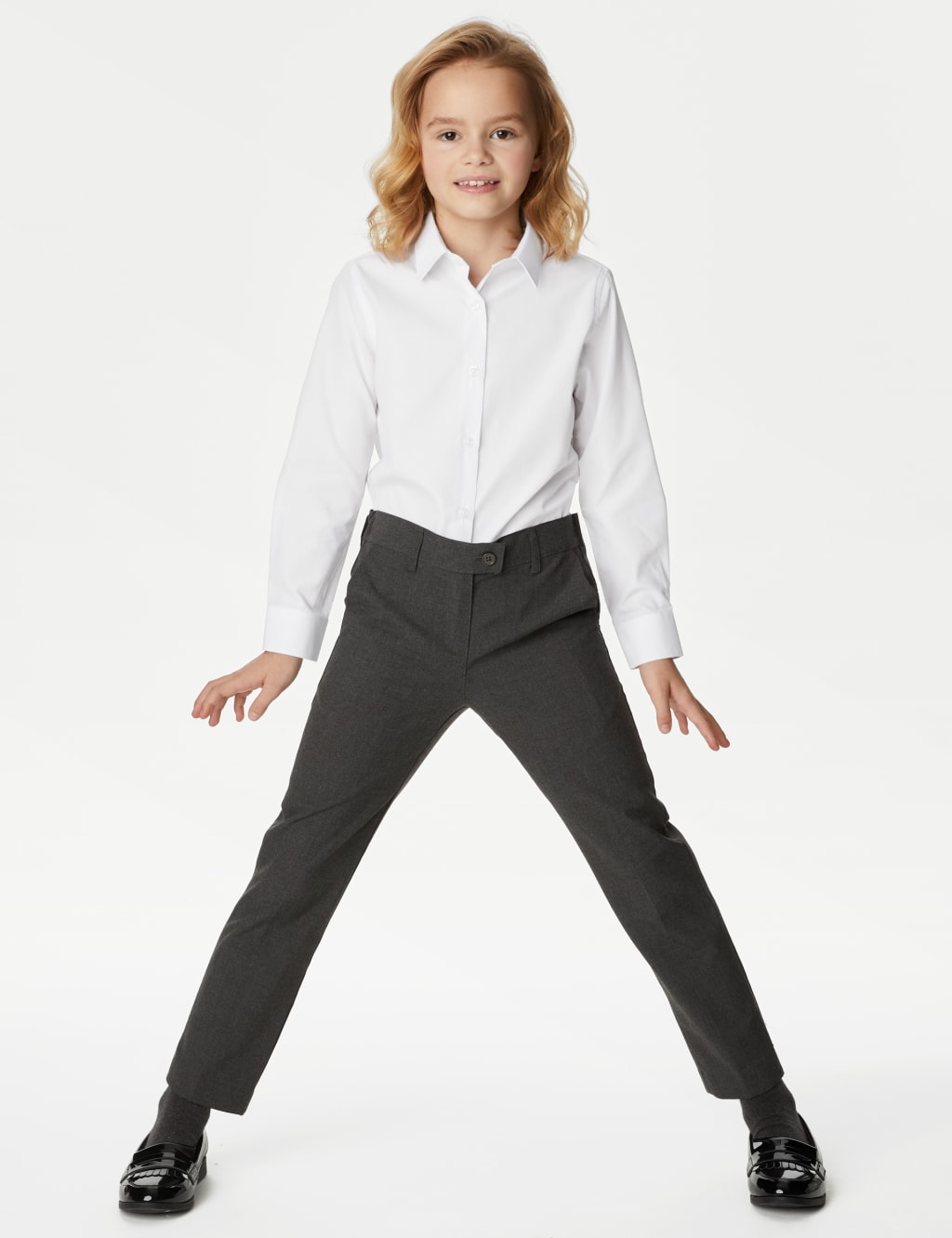 3pk Girls' Easy Iron School Shirts (2-16 Yrs) 1 of 6
