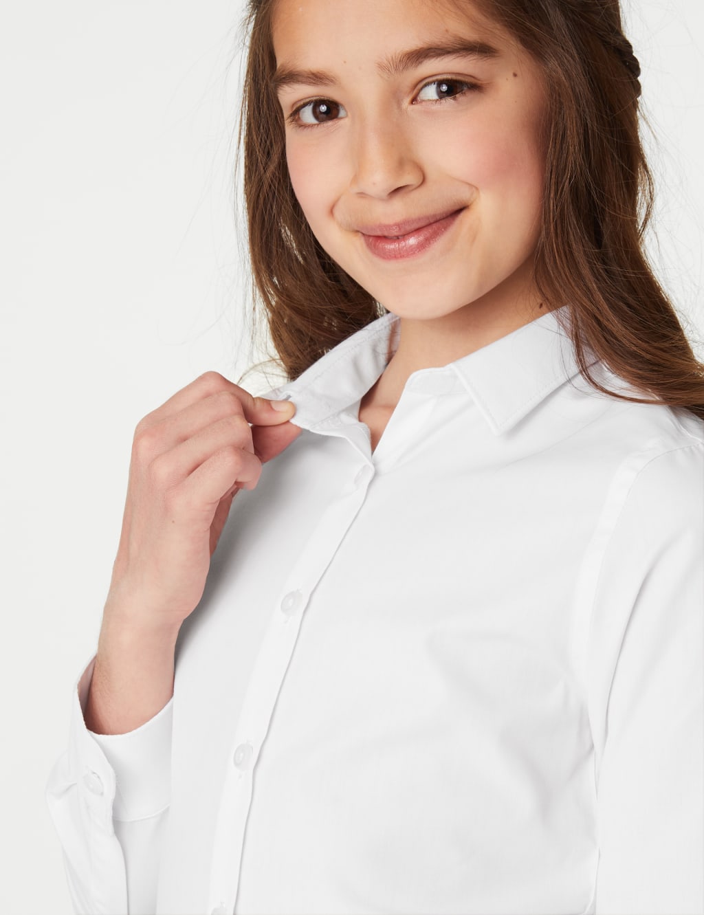 3pk Girls' Slim Fit Easy Iron School Shirts (2-16 Yrs) 4 of 7