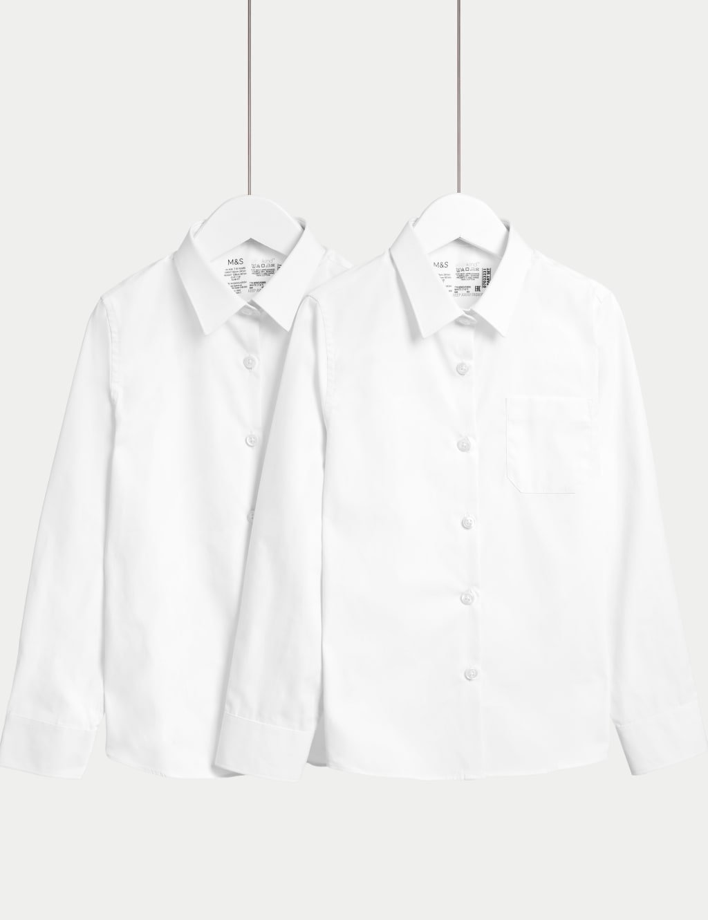 2pk Girls’ Regular Fit Cotton School Shirts (2-18 Yrs) 2 of 6