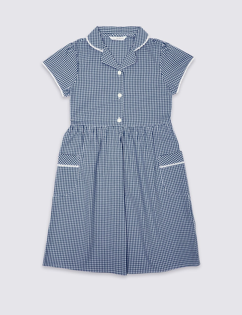 Girls' Pure Cotton Gingham School Dress 2 of 8
