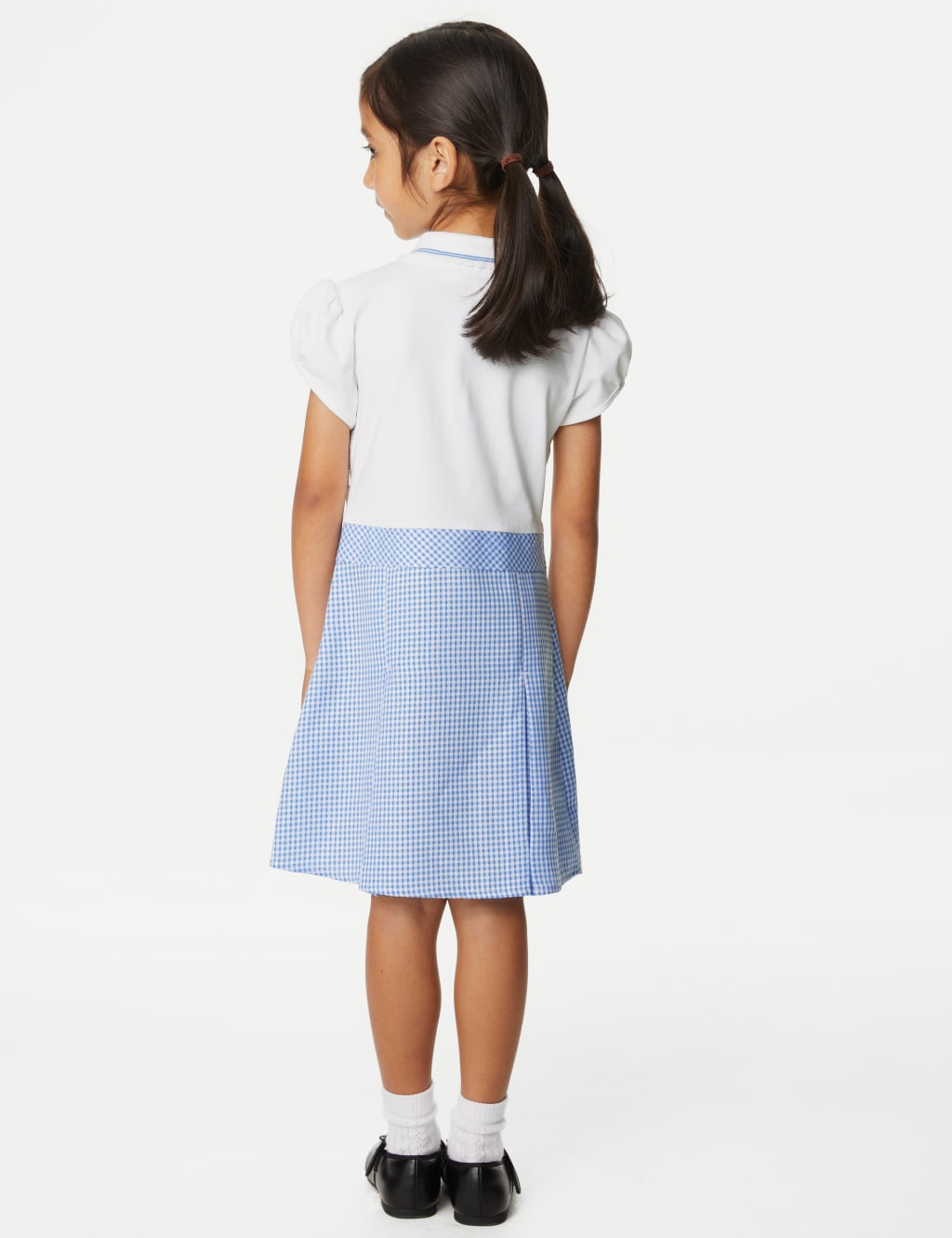 Girls' 2 in 1 Gingham Pleated School Dress (2-14 Yrs) 4 of 5