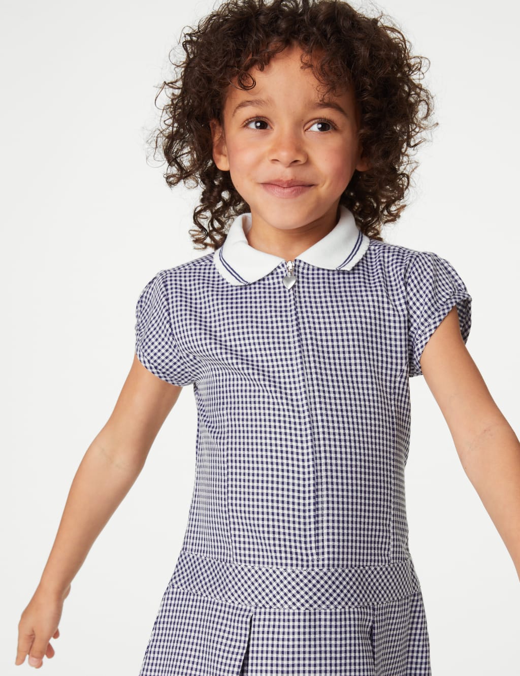 Girls' Gingham Pleated School Dress (2-14 Yrs) 3 of 5