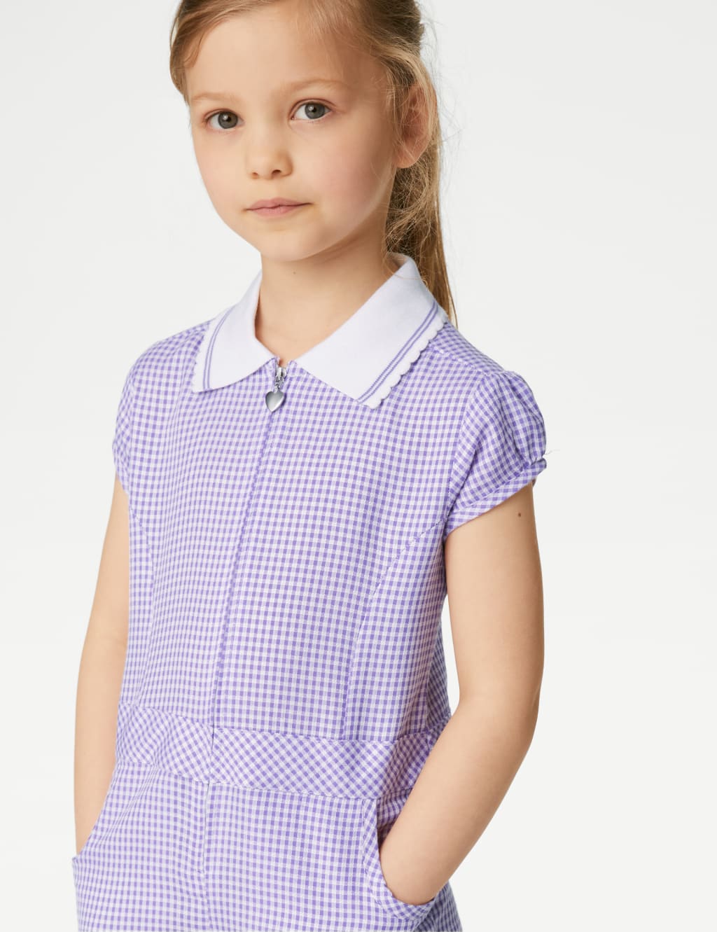 Girls' Gingham School Playsuit (2-14 Yrs) 3 of 5