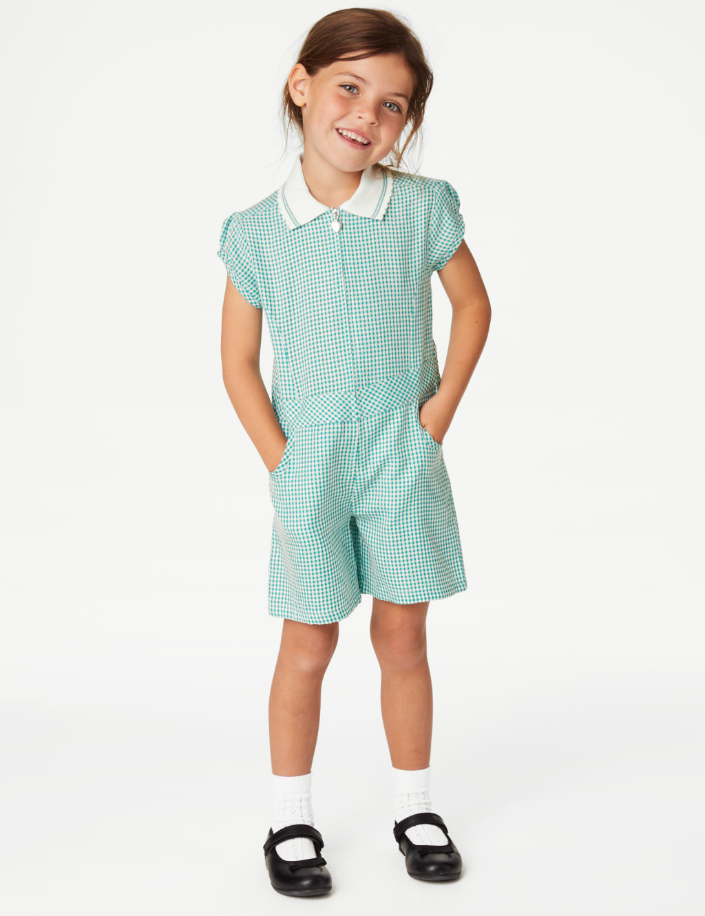 Girls' Gingham School Playsuit (2-14 Yrs) 3 of 6