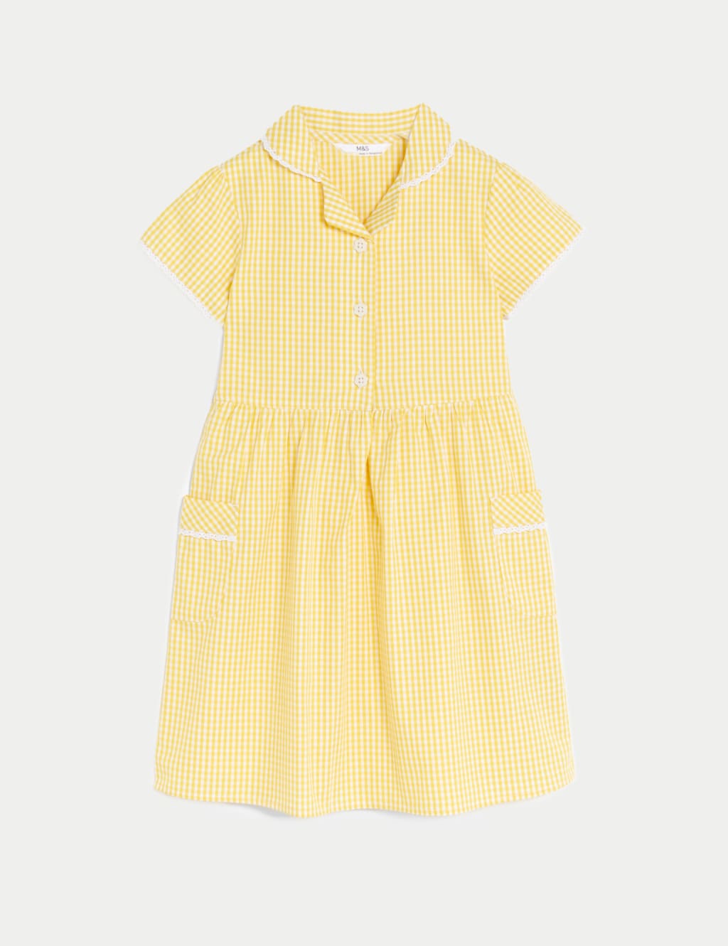 Girls Pure Cotton Gingham School Dress 2 14 Yrs