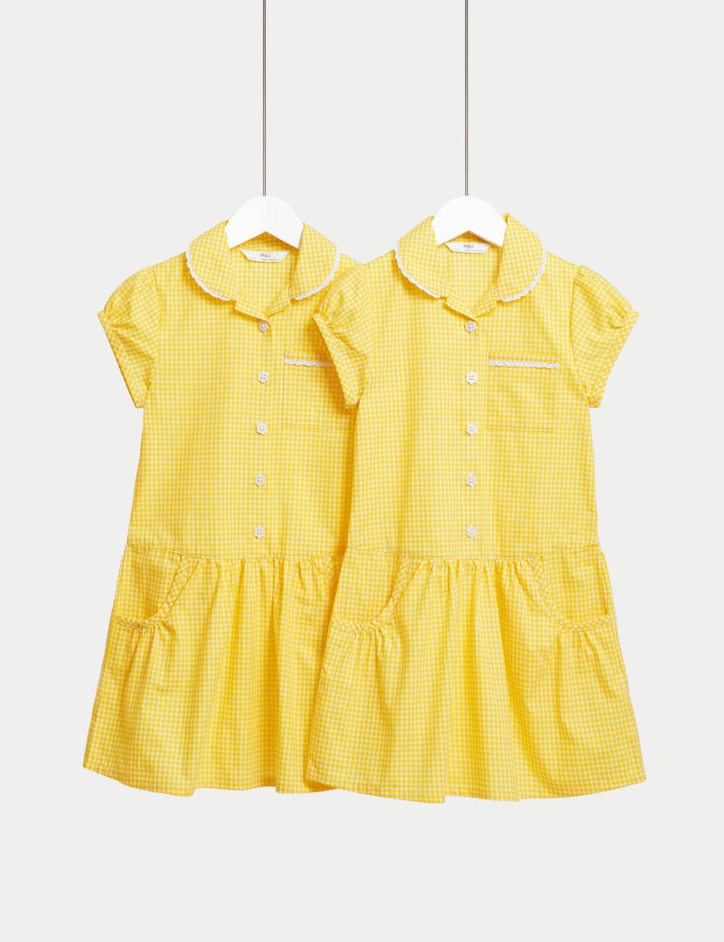 2pk Girls' Cotton Rich Gingham School Dresses (2-14 Yrs) 2 of 5