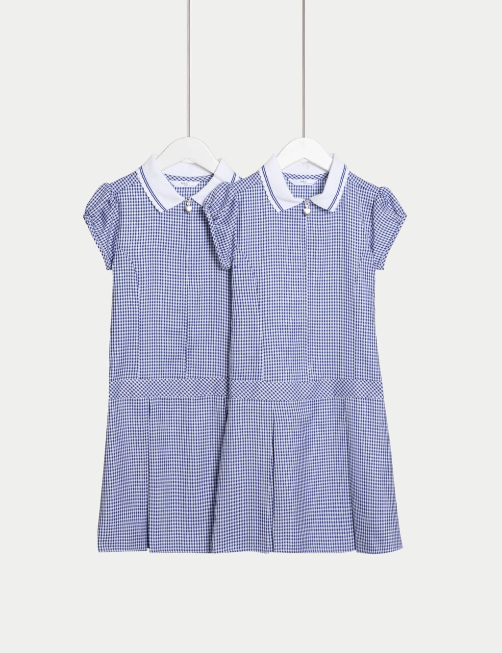 2pk Girls' Cotton Rich Gingham School Dress (2-14 Yrs) 1 of 2
