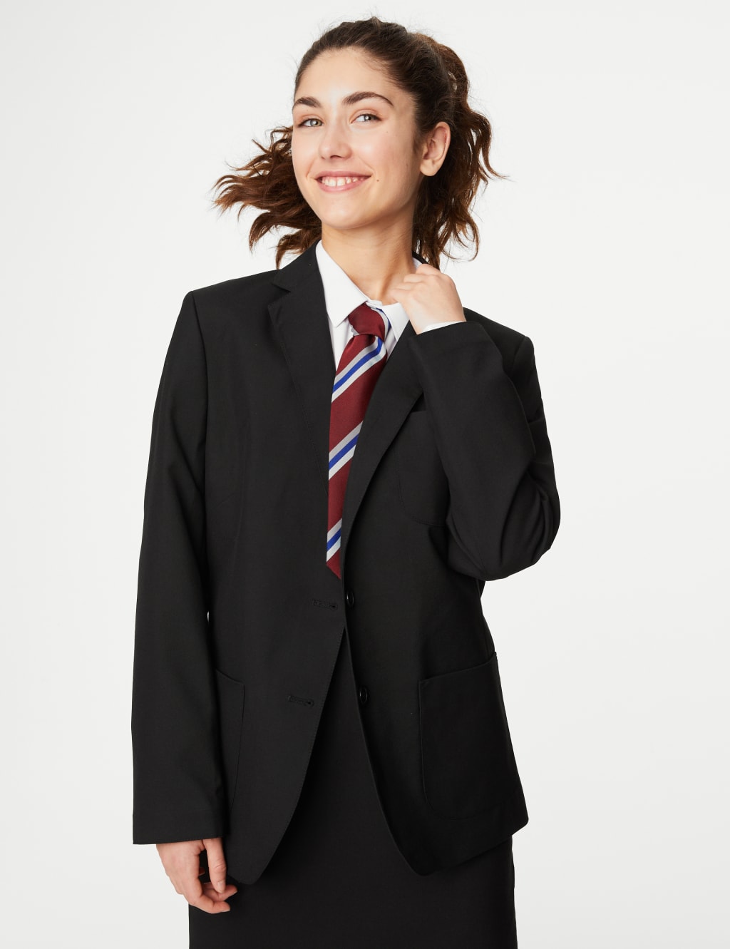 M&s school blazer black sale