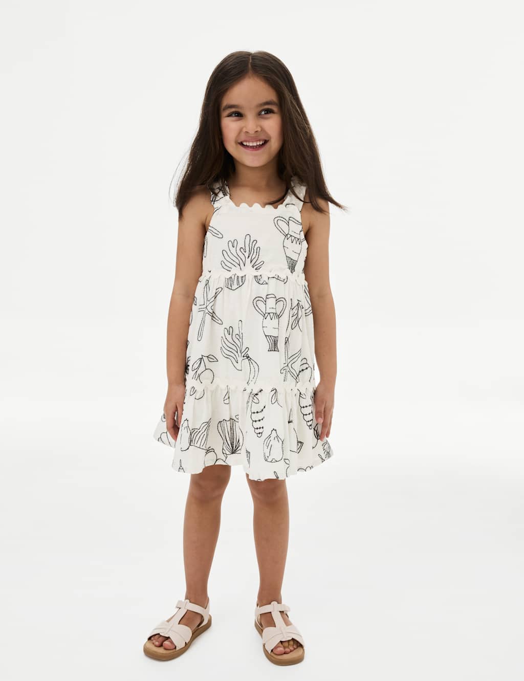 Pure Cotton Shell Embroidery Dress (2-8 Yrs) 3 of 4
