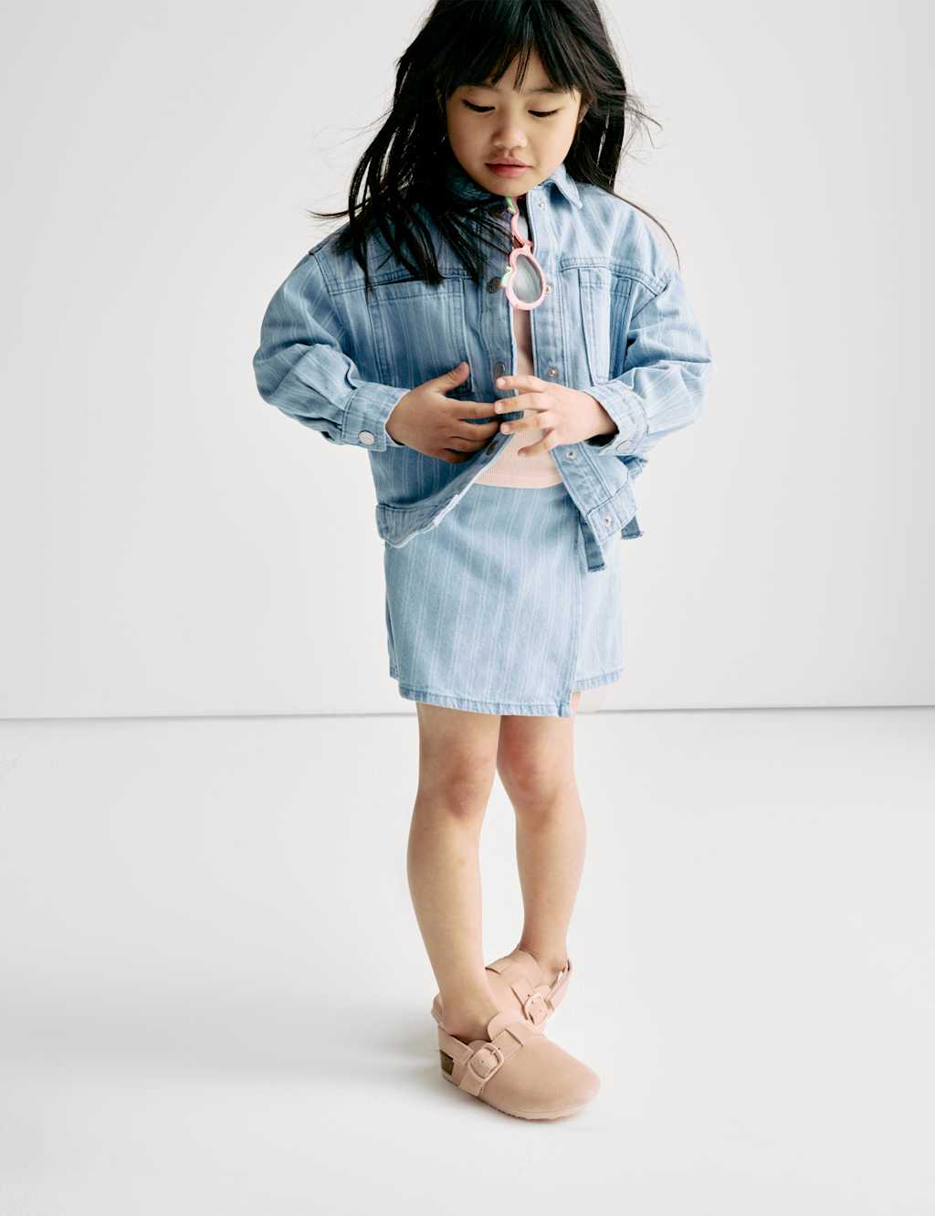 Denim Striped Shacket (2-8 Yrs) 6 of 8