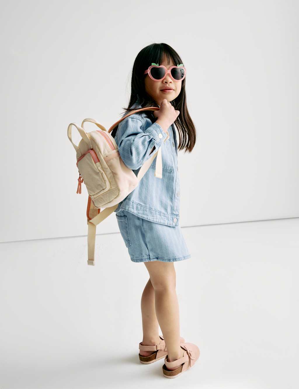 Denim Striped Shacket (2-8 Yrs) 7 of 8