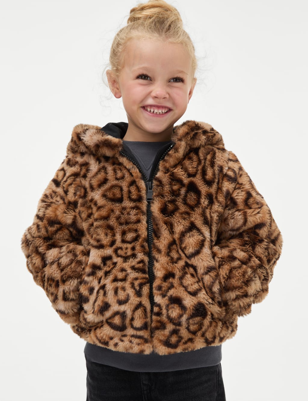 Leopard Faux Fur Jacket 2 8 Yrs M S Collection M S