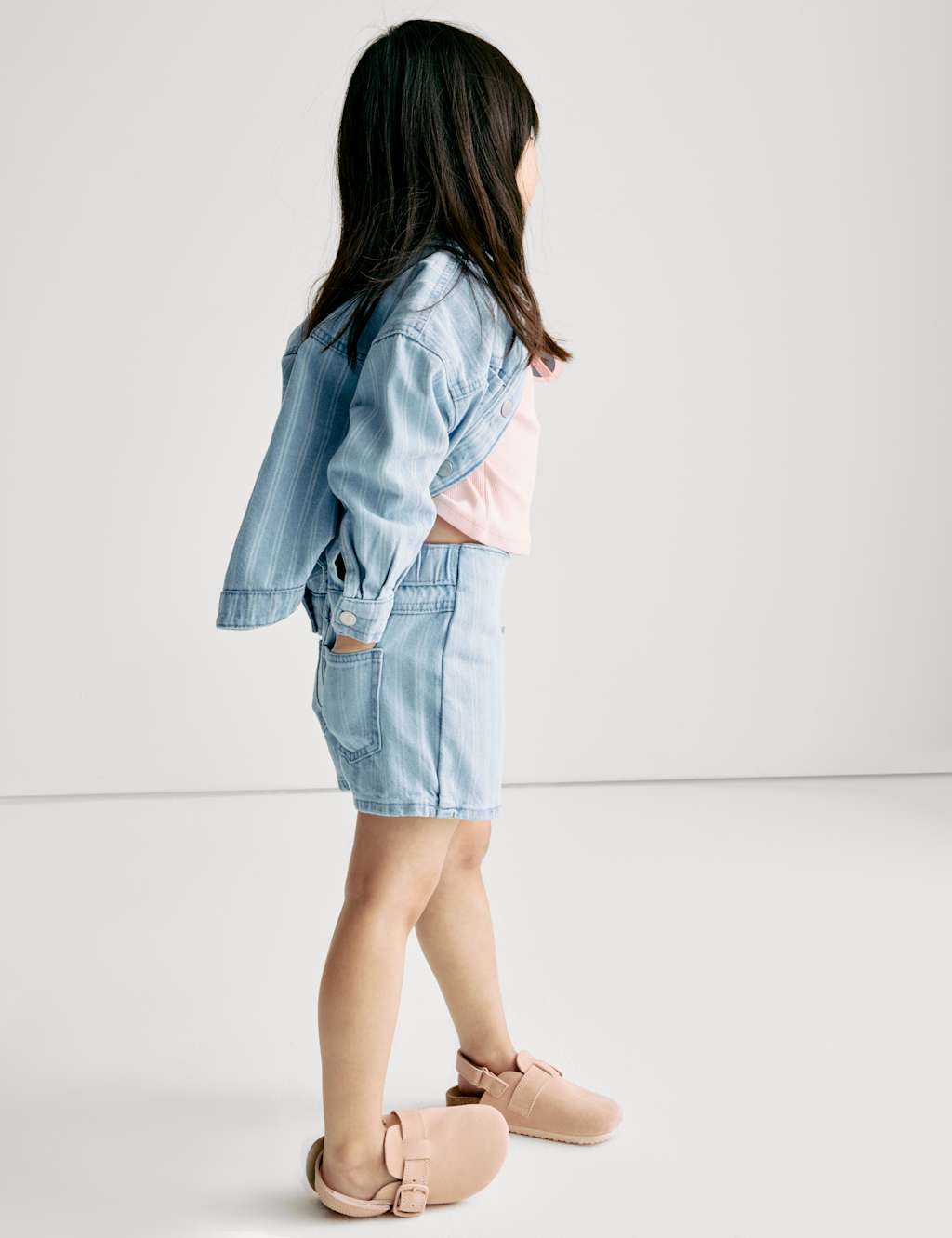 Denim Striped Elasticated Waist Skort (2-16 Yrs) 3 of 7