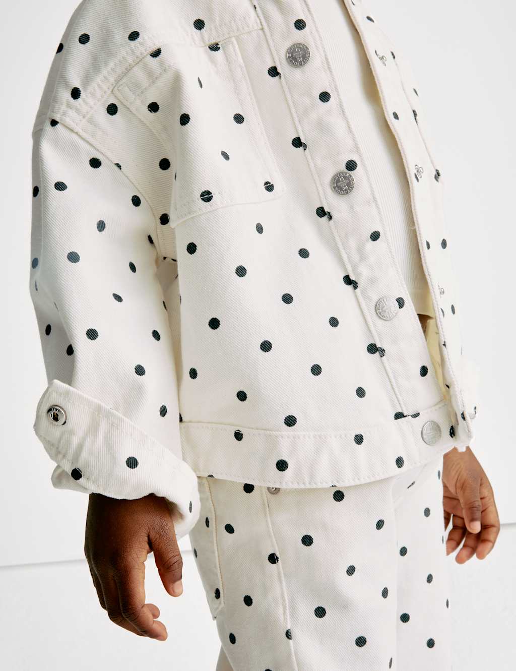 Denim Polka Dot Shacket (2-8 Yrs) 6 of 8