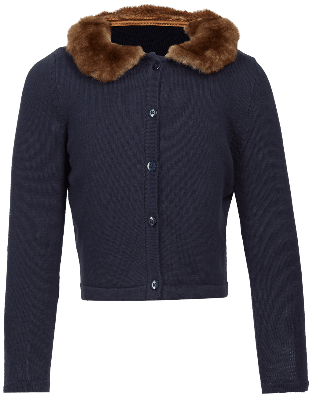 Fur collar cardigan outlet
