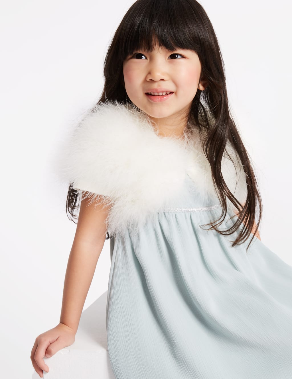 Pure Cotton Marabou Shrug 3 16 Years M S