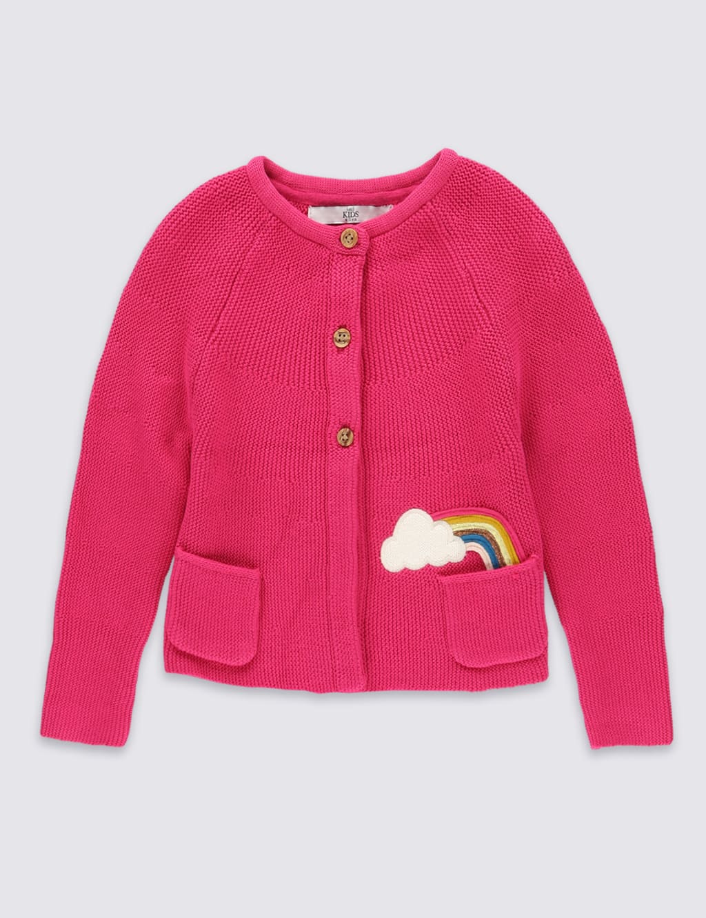 Pure Cotton Rainbow Applique Cardigan (1-7 Years) 2 of 5
