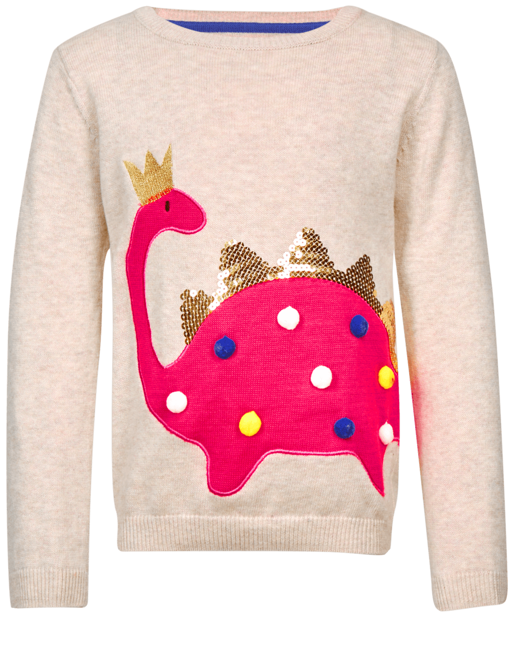 Pure Cotton Dinosaur Sequin Jumper 3 Months 6 Years M S