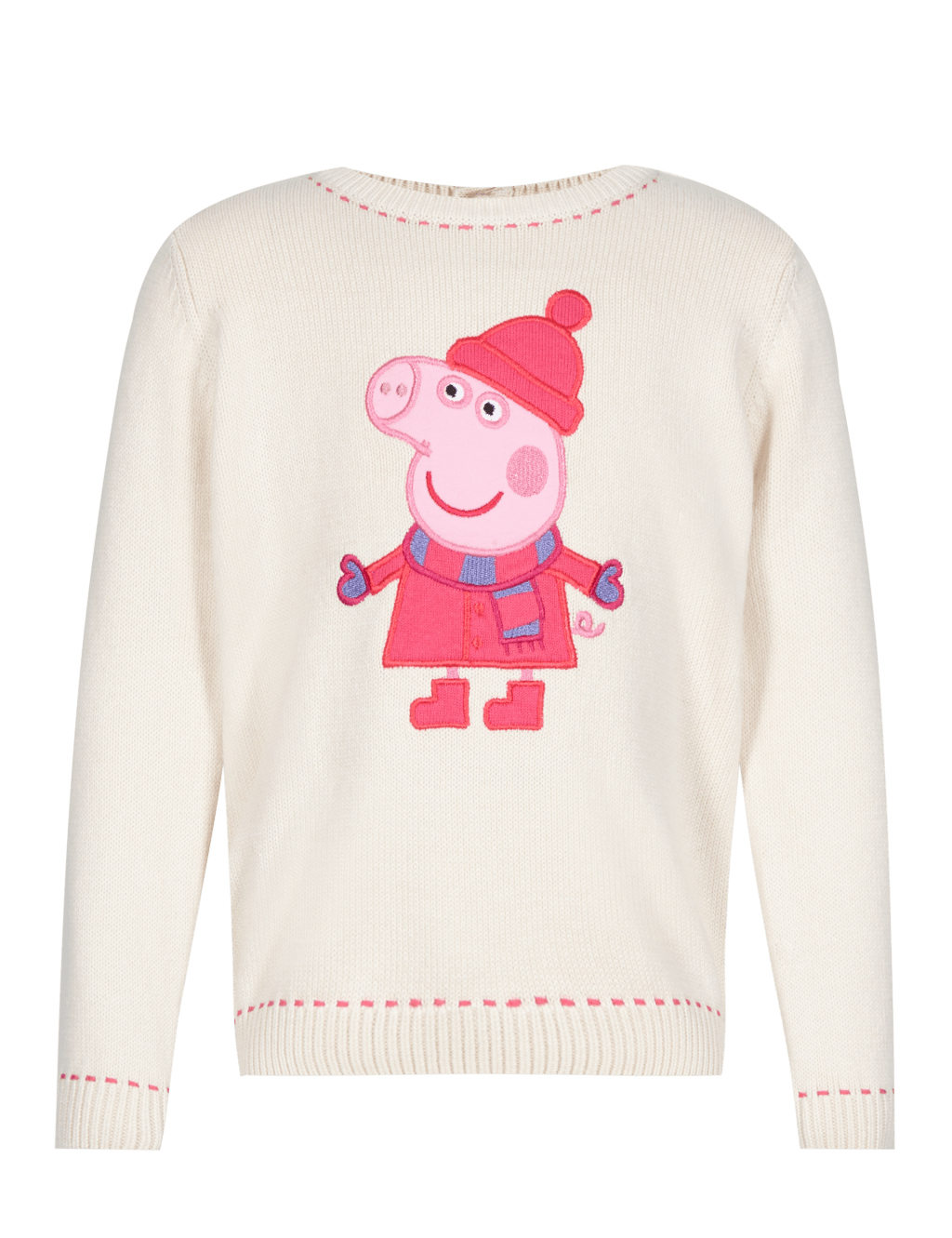 Cotton Rich Peppa Pig™ Knitted Jumper & Hat with StayNEW™ (1-7 Years) 2 of 3