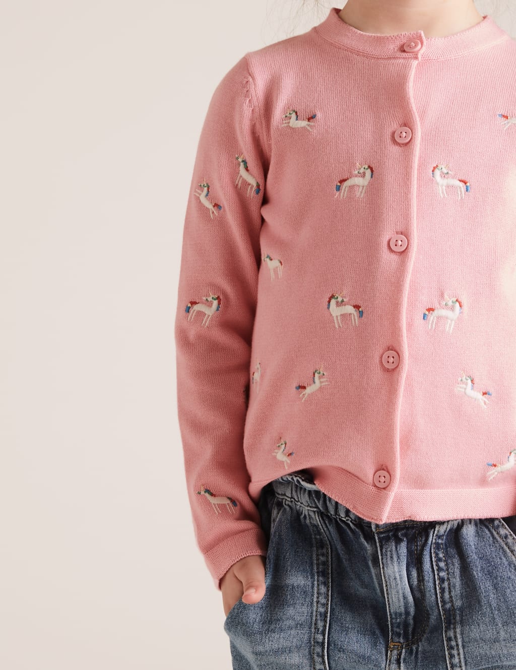 Pure Cotton Unicorn Cardigan 2 7 Yrs M S