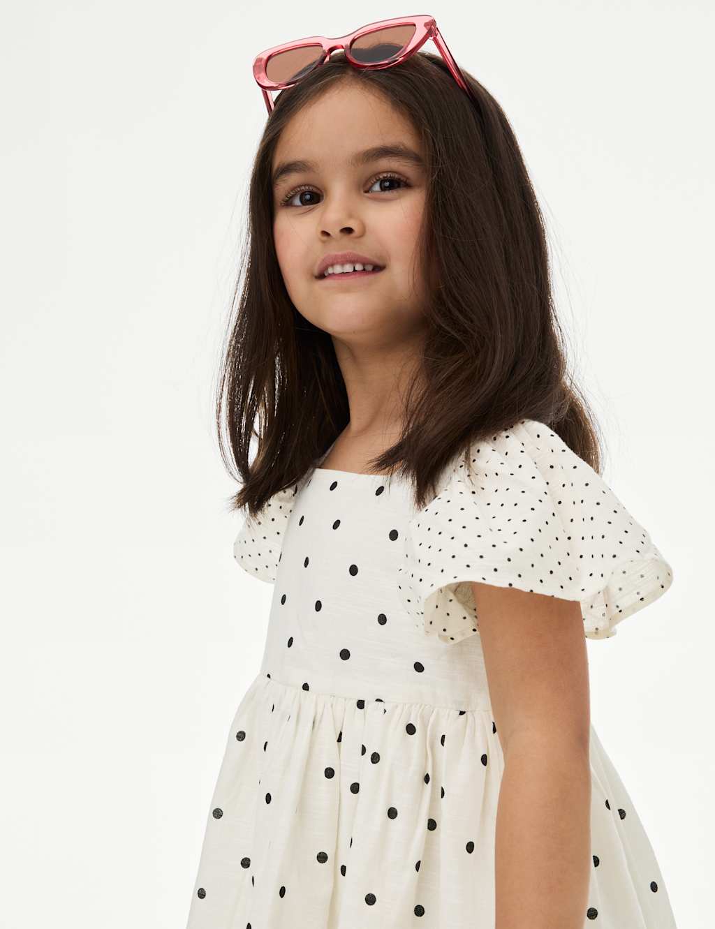Pure Cotton Polka Dot Dress (2-8 Yrs) 3 of 4