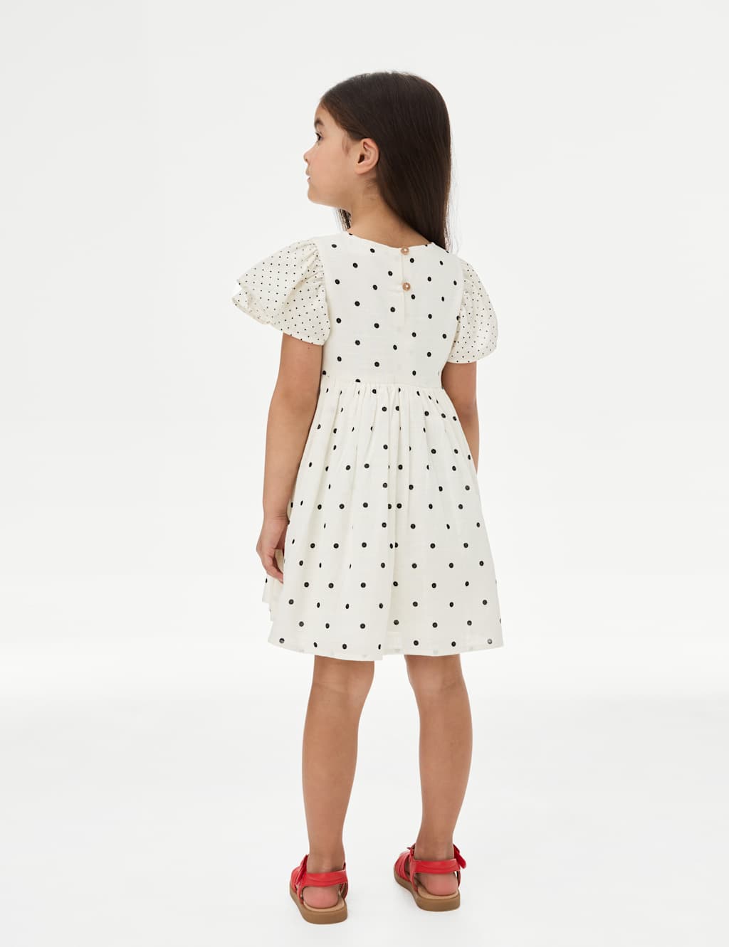 Pure Cotton Polka Dot Dress (2-8 Yrs) 4 of 4