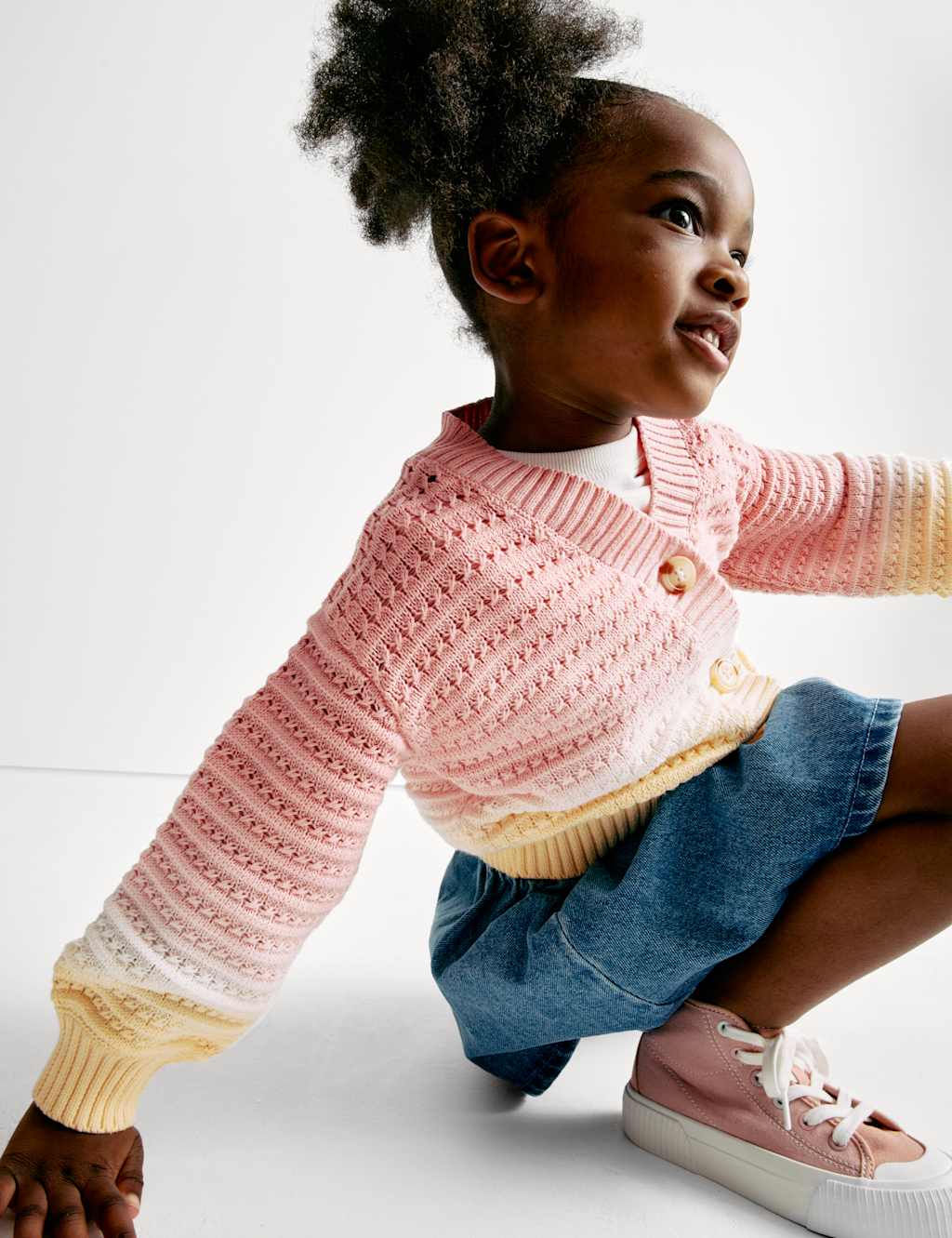 Pure Cotton Ombre Knitted Cardigan (2-8 Yrs) 6 of 7