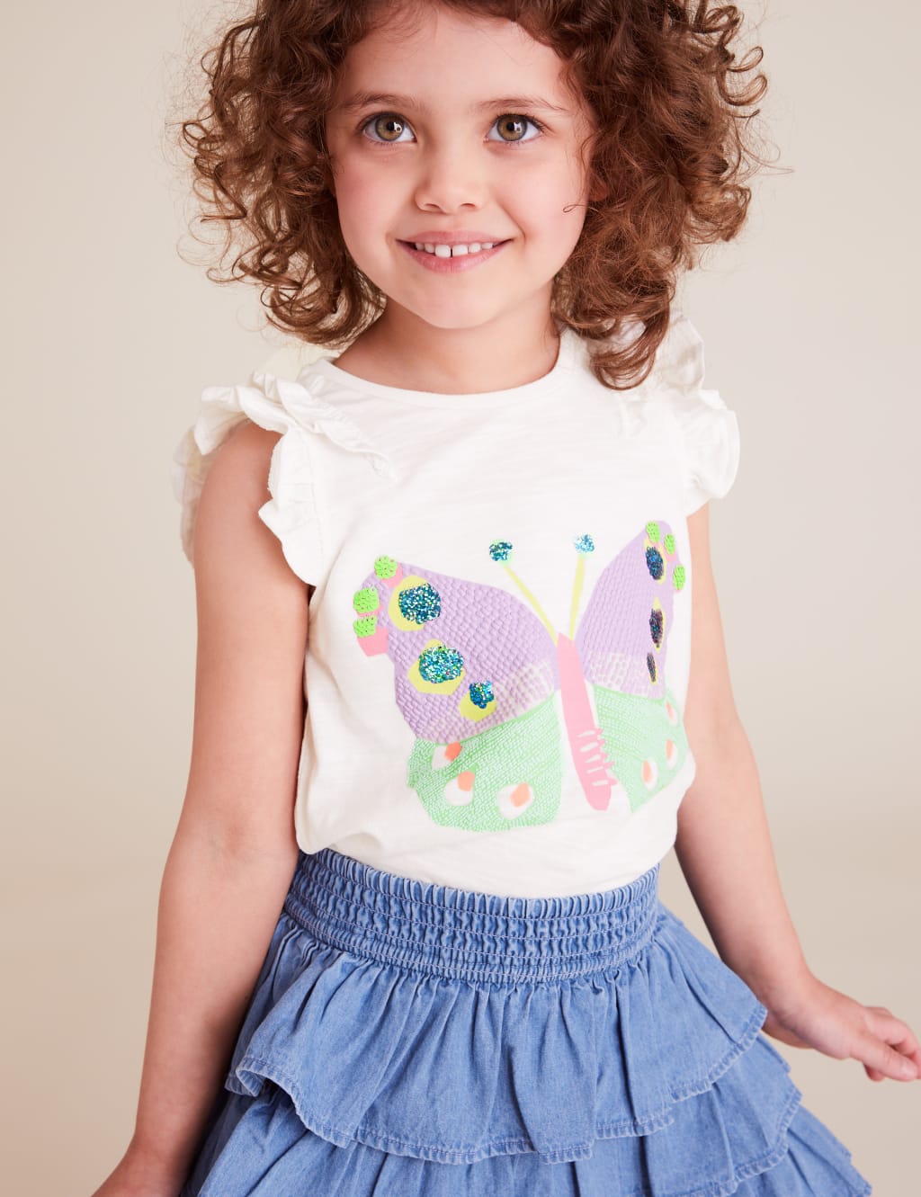 Pure Cotton Sequin Butterfly T-Shirt (2-7 Yrs) 3 of 4