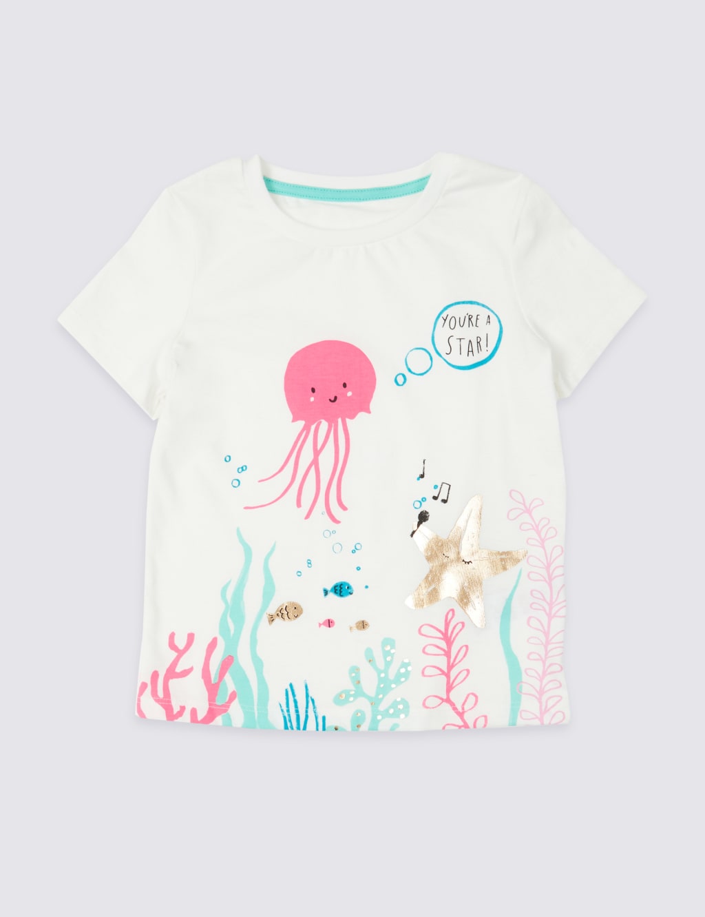 Pure Cotton Jellyfish T-Shirt (3 Months - 7 Years) 2 of 3