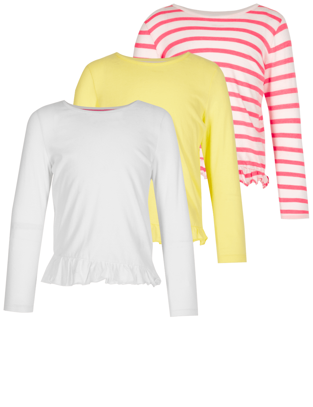 3 Pack Frill Hem Tops (3 Months - 7 Years) 8 of 8
