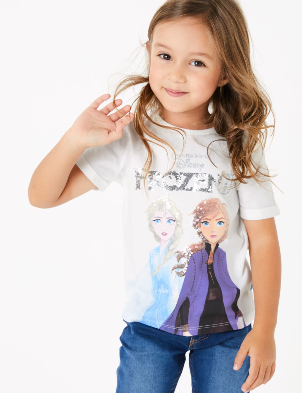 Pure Cotton Disney Frozen 2 Sequin T Shirt 2 10 Yrs M S