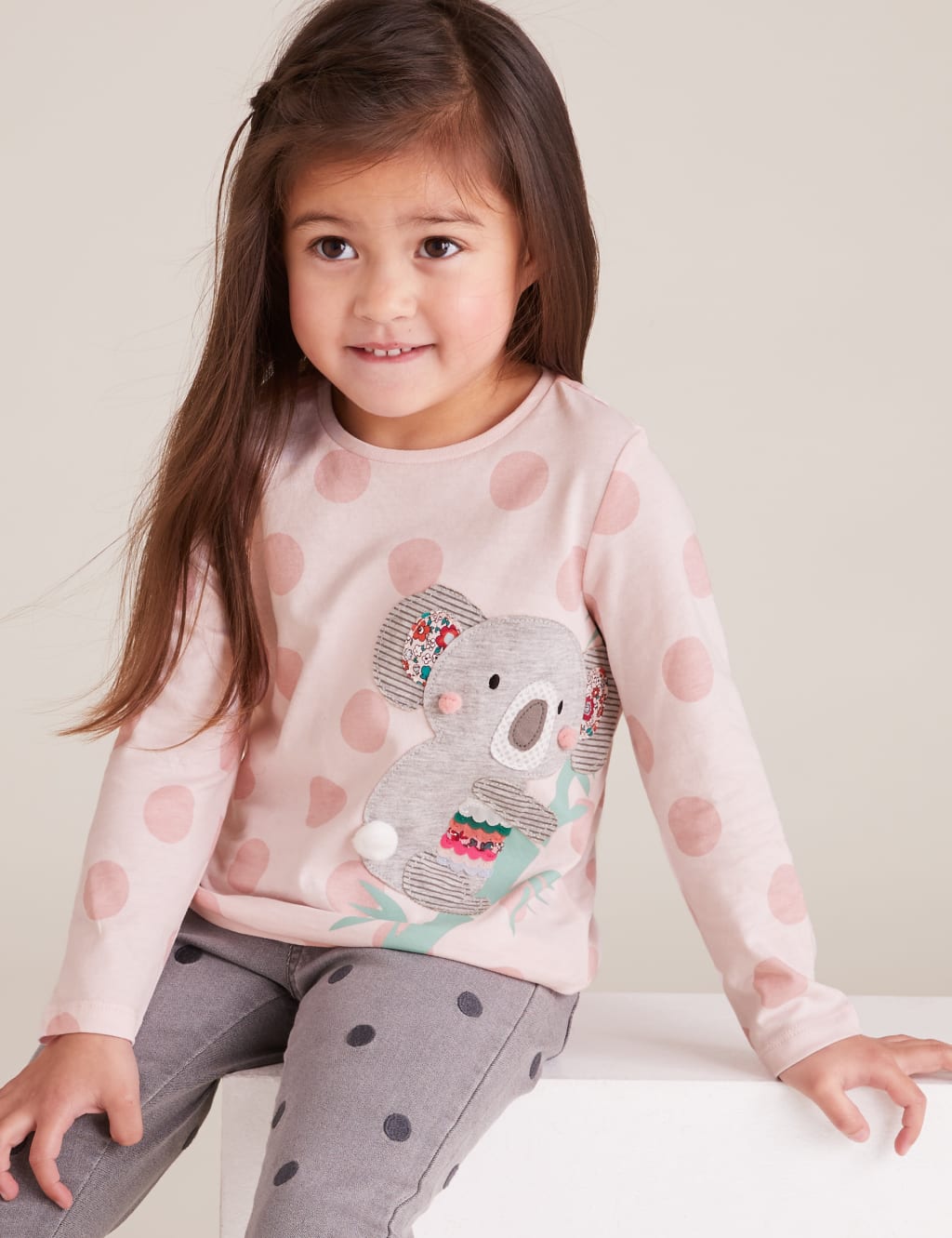 Cotton Koala Applique Long Sleeve Top (2-7 Yrs) 1 of 4