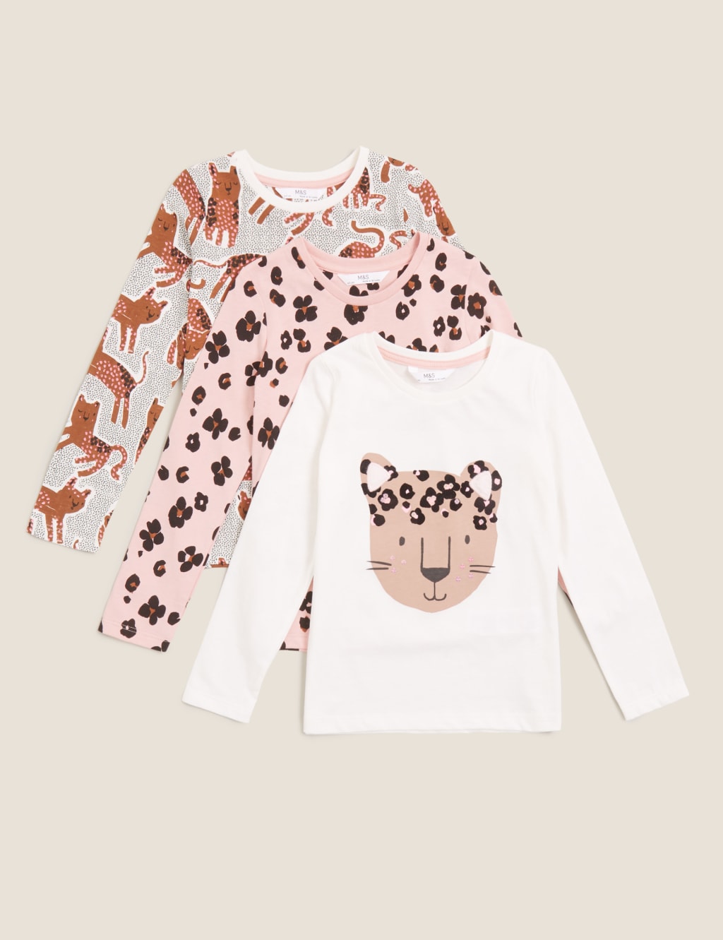 3pk Pure Cotton Leopard Print Tops 2 of 5