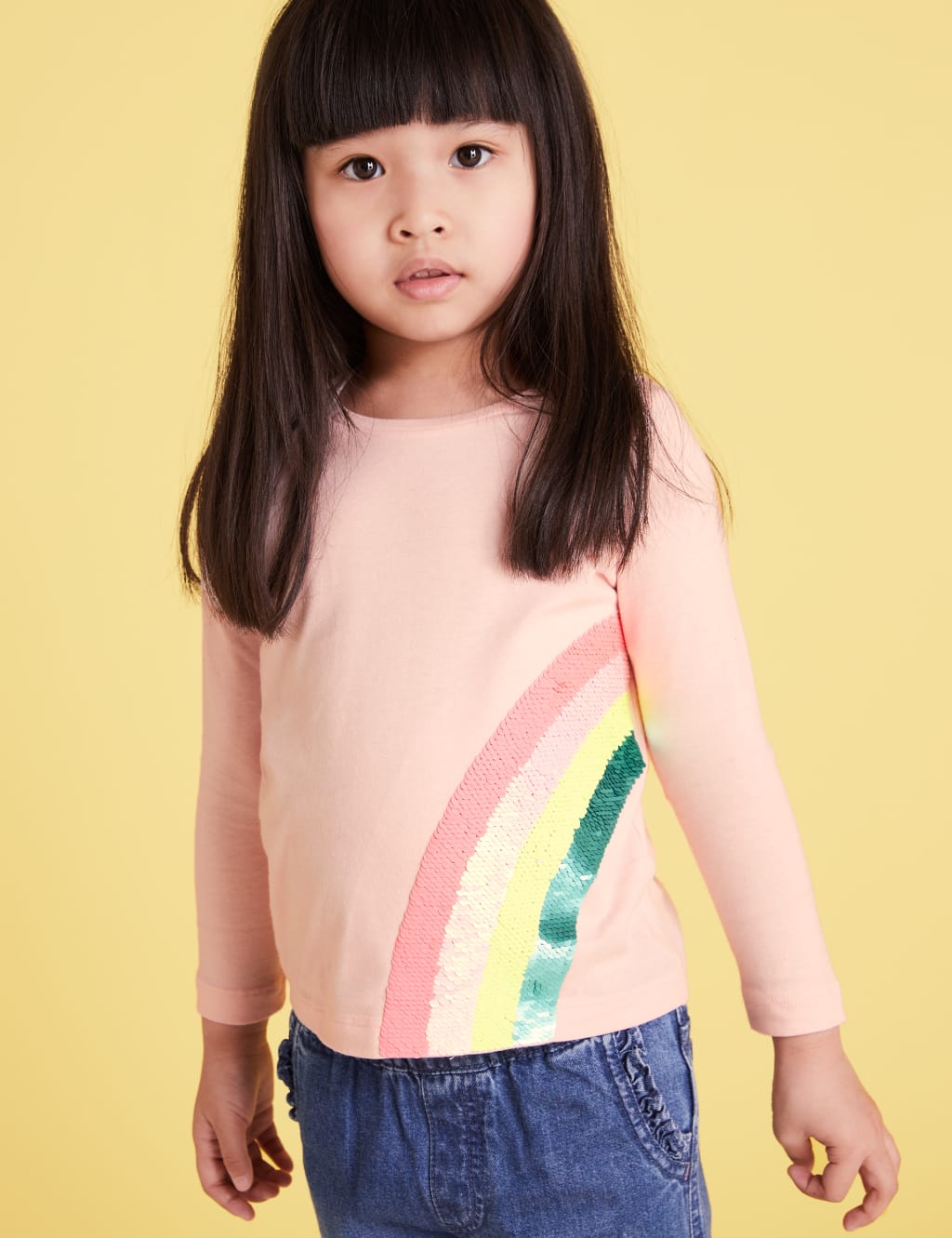 Pure Cotton Rainbow Reversible Sequin Top M S
