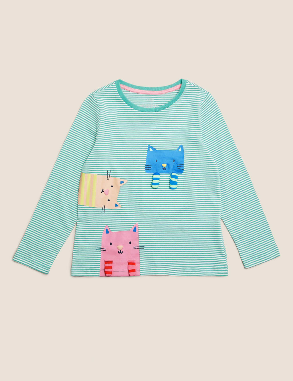 Pure Cotton Cat Print Top (2-7 Yrs) 2 of 4