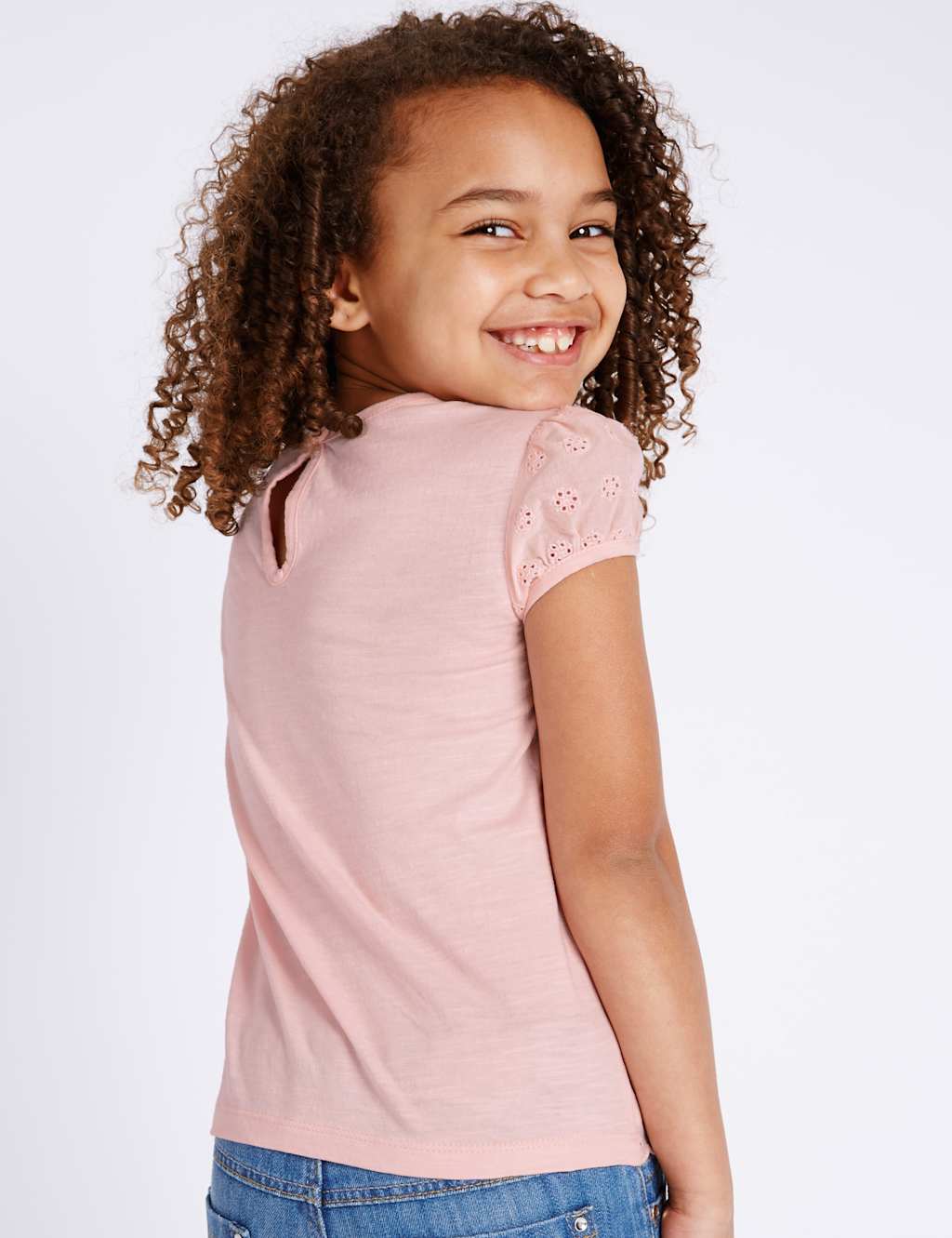Pure Cotton Broderie Top (1-7 Years) 3 of 3