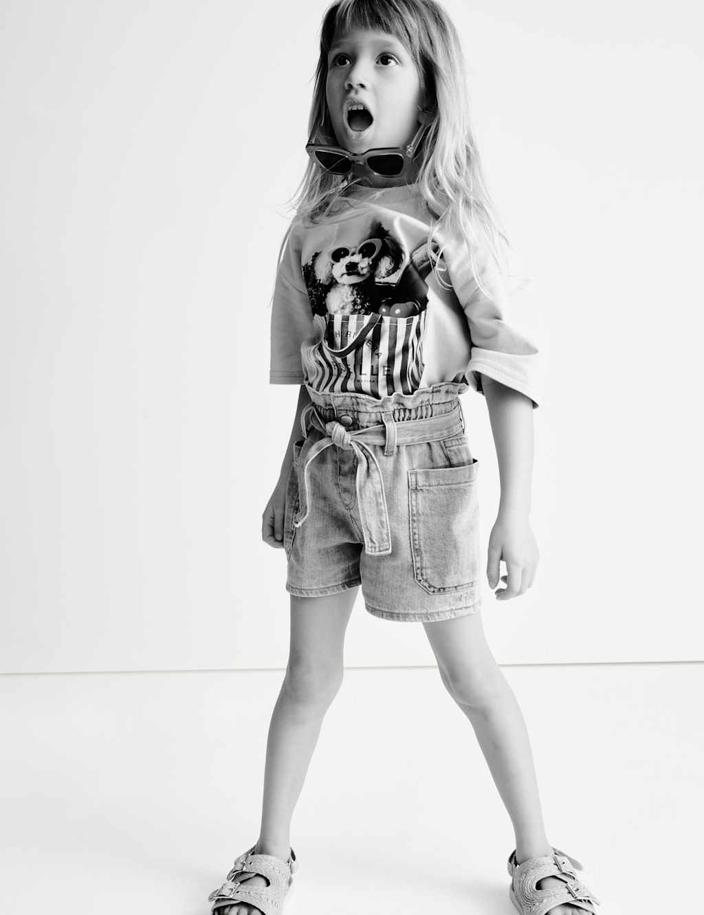 Pure Cotton Denim Paper Bag Shorts (2-8 Yrs) 6 of 7