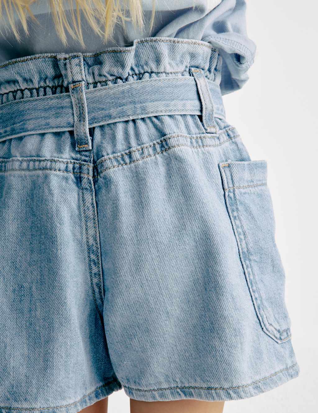 Pure Cotton Denim Paper Bag Shorts (2-8 Yrs) 7 of 7