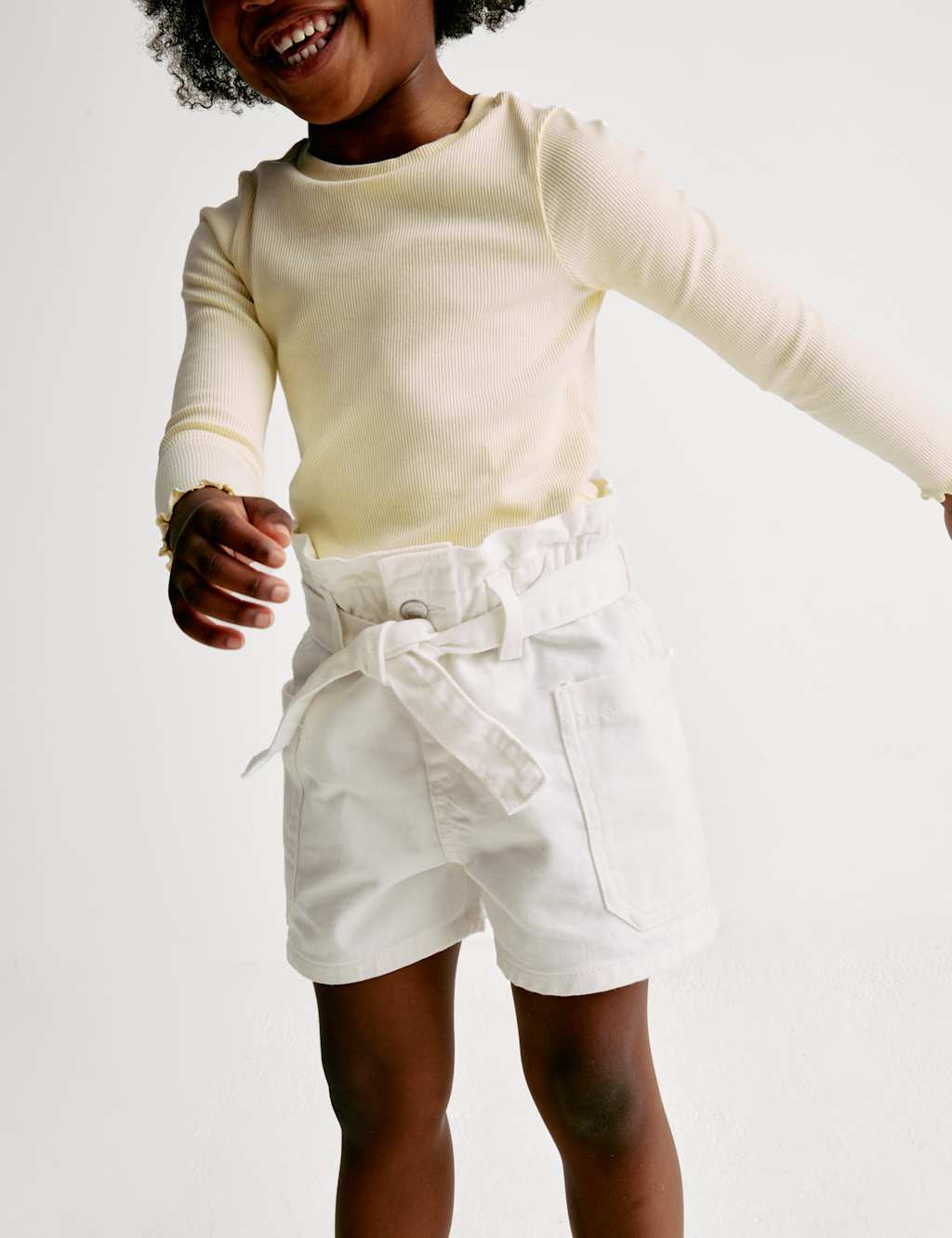 Pure Cotton Denim Paper Bag Shorts (2-8 Yrs) 5 of 7