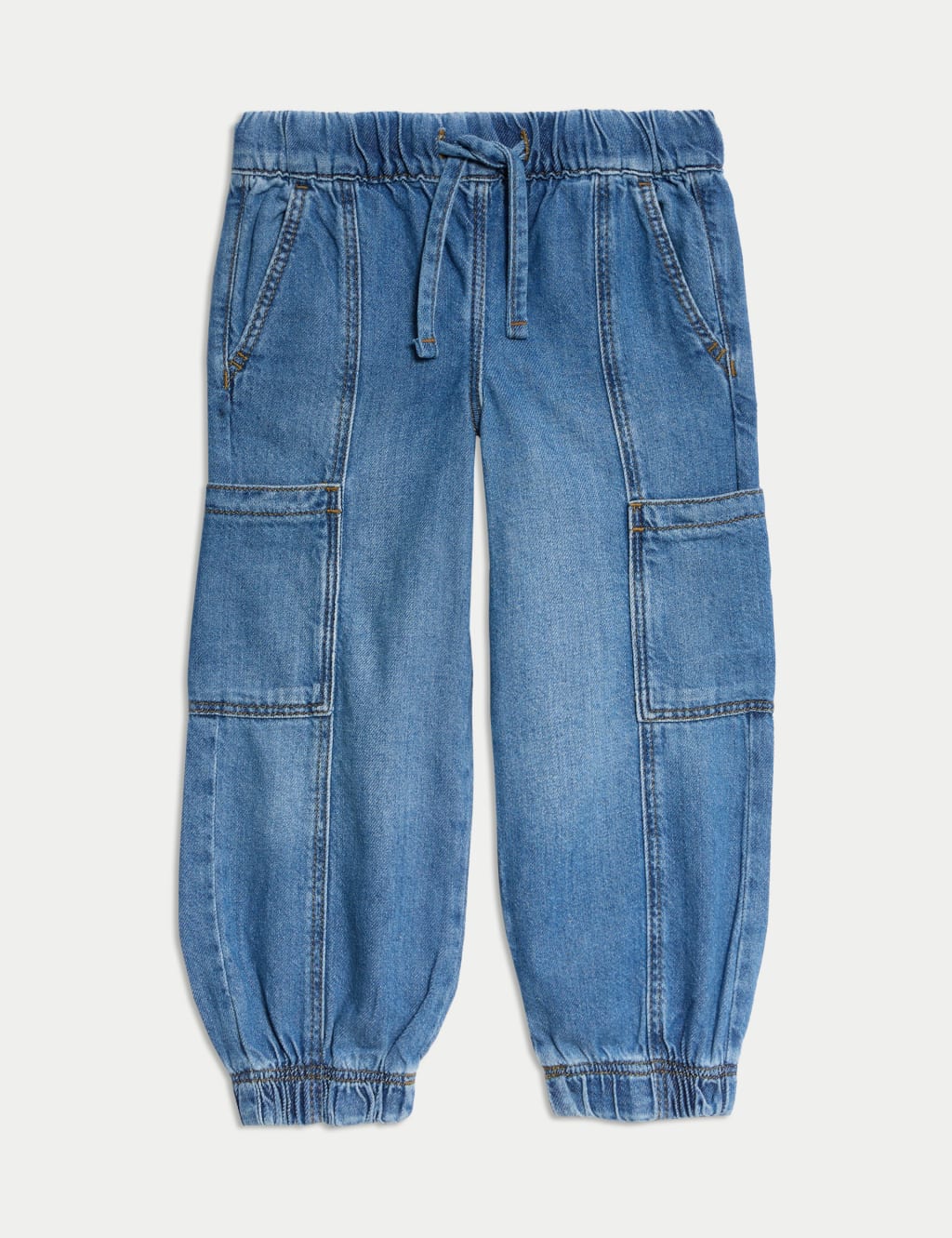 Denim Cuffed Cargo Jeans (2-8 Yrs) 2 of 7