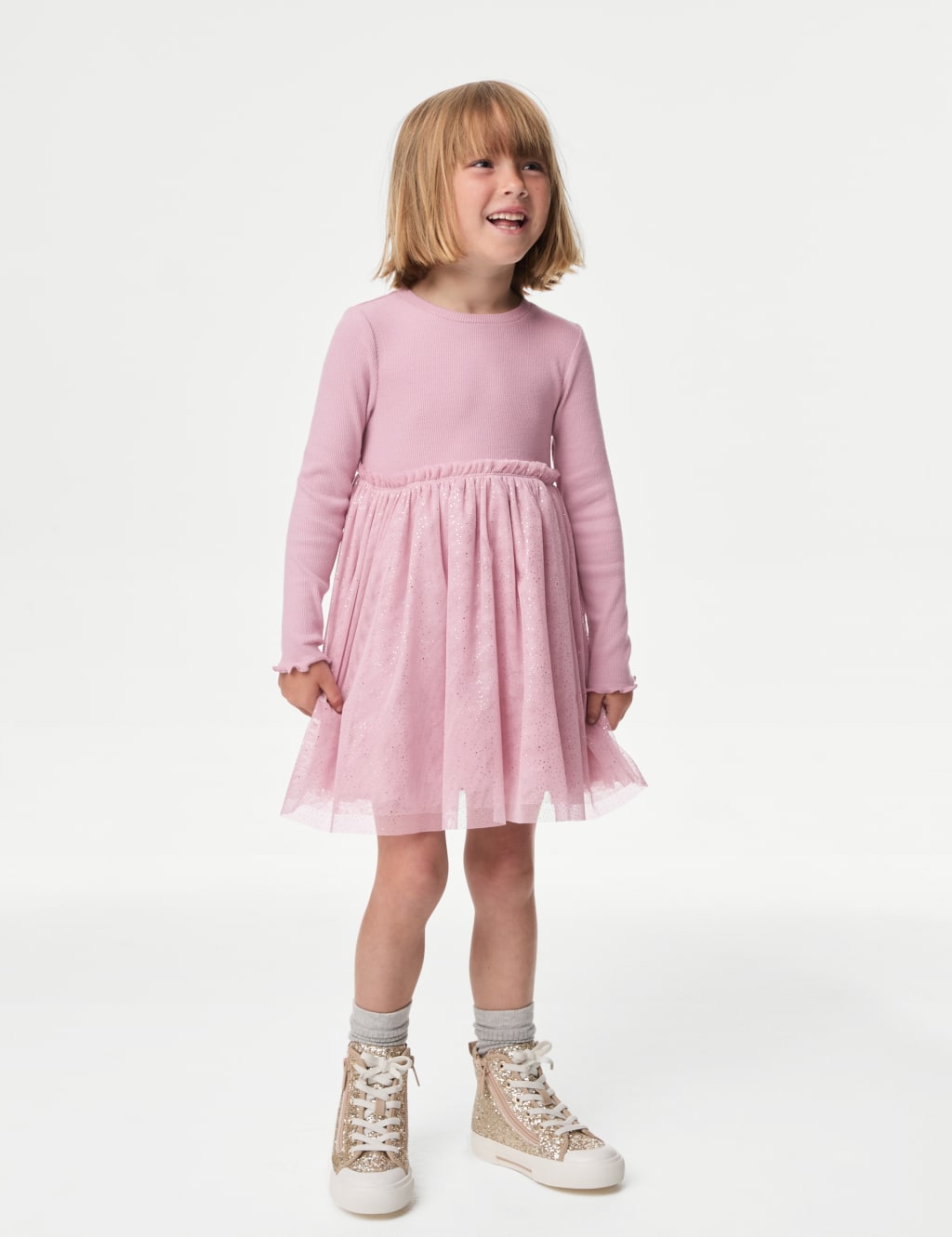Cotton Rich Tulle Glitter Dress 1 8 Yrs