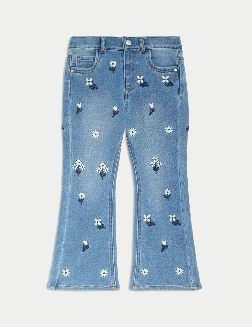 Denim Embroidered Flared Jeans (2-8 Yrs) 2 of 5