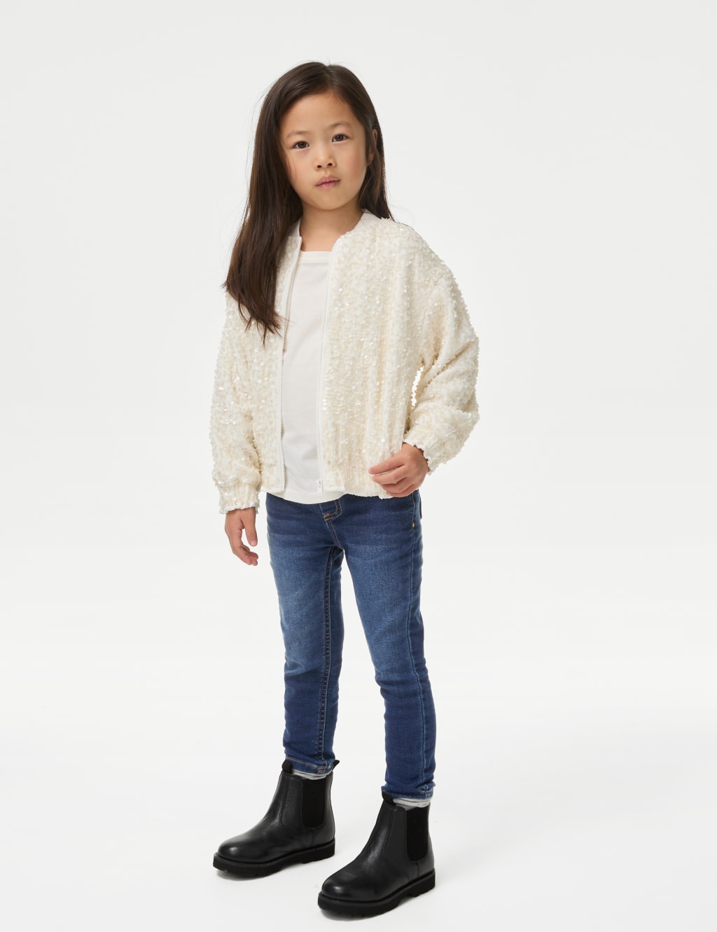 M&s white denim jacket online