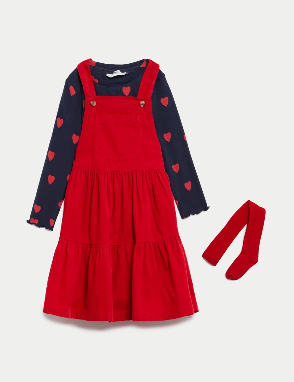 3pc Cotton Rich Top and Pinafore Outfit 1 8 Yrs