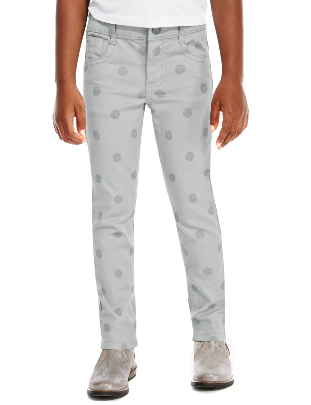 Cotton Rich Glitter Spotted Jeggings (1-7 Years) 1 of 3