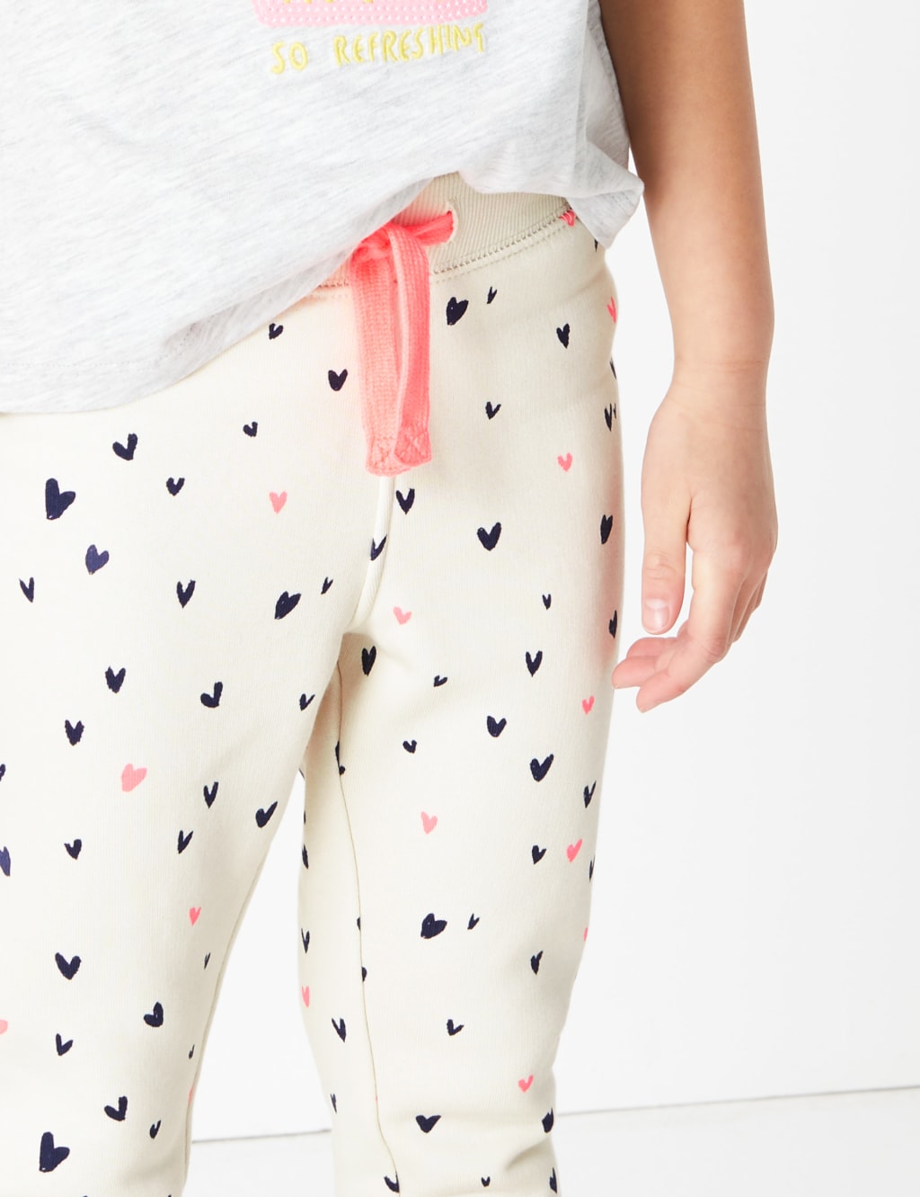 Cotton Heart Print Joggers 2 7 Yrs M S