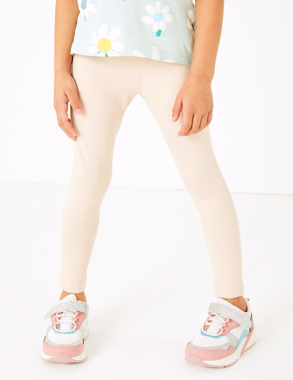 3 Pack Cotton Rich Apple & Floral Leggings (2-7 Yrs) 5 of 6