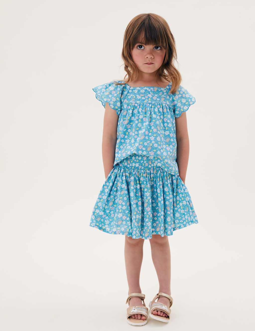 Pure Cotton Floral Skort (2-7 Yrs) 1 of 5