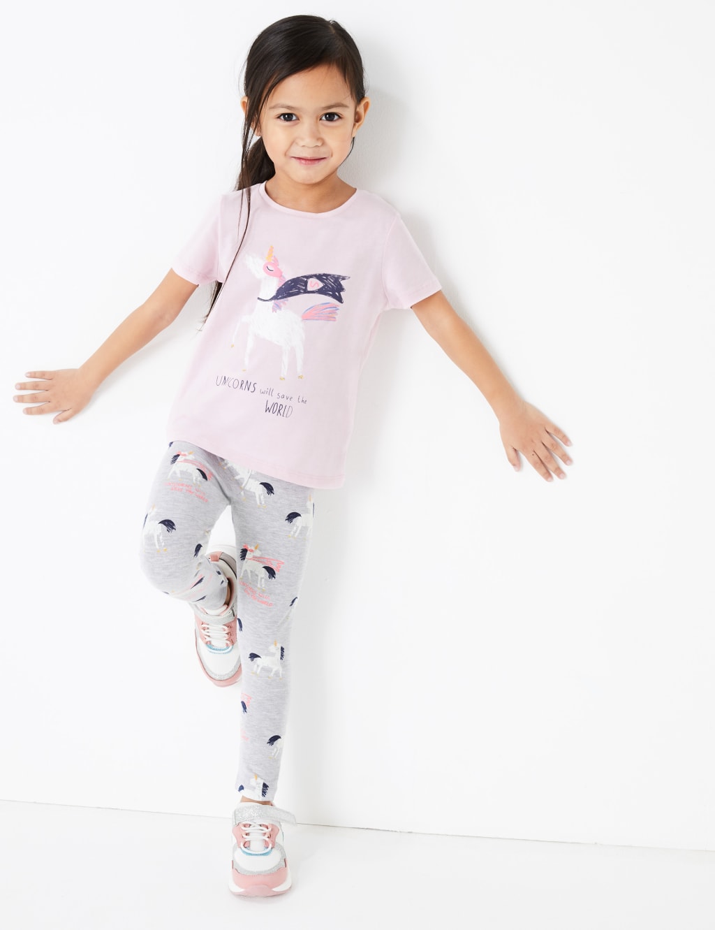 Cotton Unicorn Print Leggings (2-7 Yrs) 1 of 5