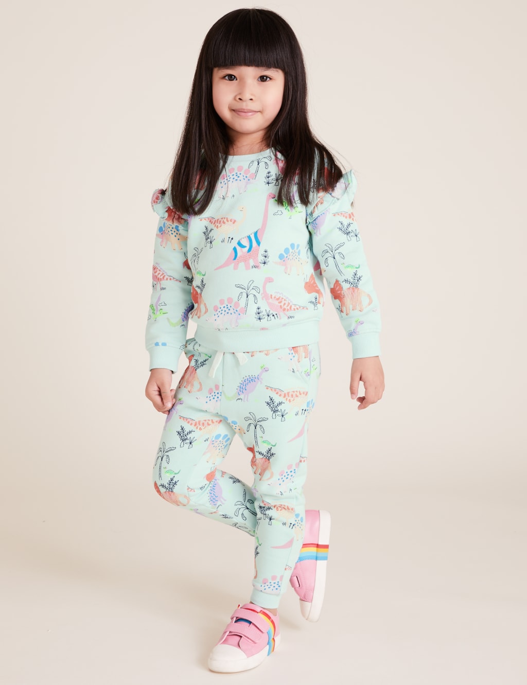 Cotton Dinosaur Print Joggers (2-7 Yrs) 1 of 5